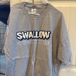 Jerzees Heather Gray Short Sleeve Tee with Swallow Graphic